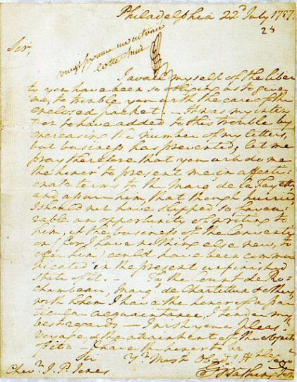 Letter from George Washington to John Paul Jones