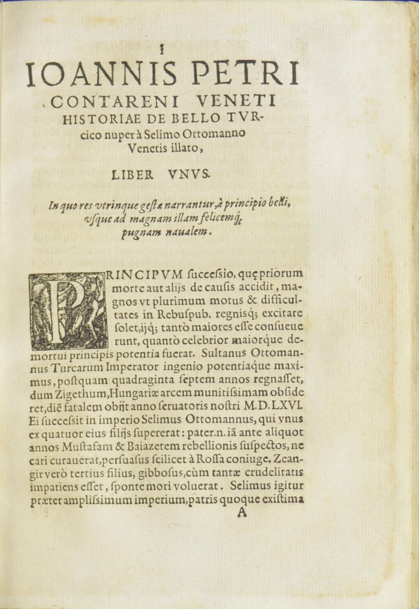Lepanto Book: Contarini first page