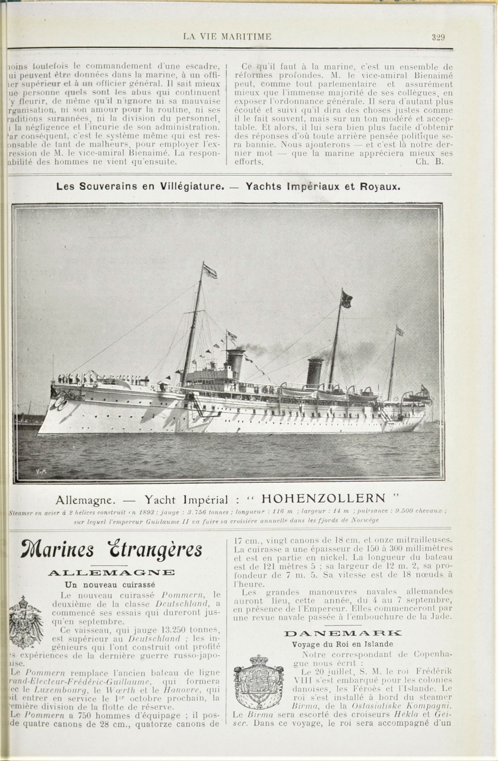 Maritime and River Life: German imperial yacht