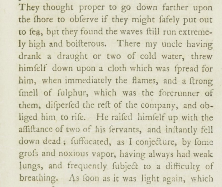 The death of Pliny the Elder recounted in his nephew's letter to Tacitus.