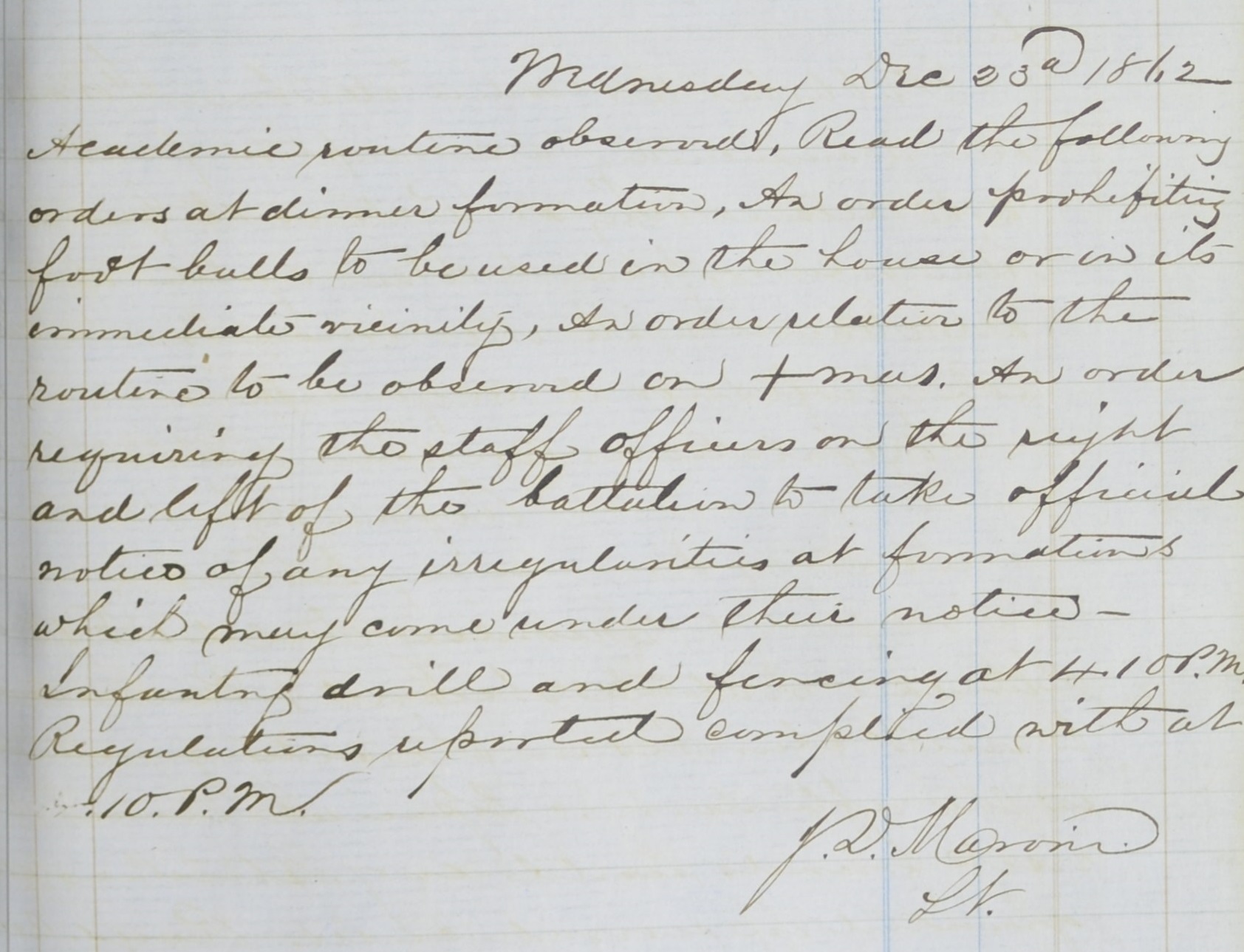 USNA Football: Journal 1862