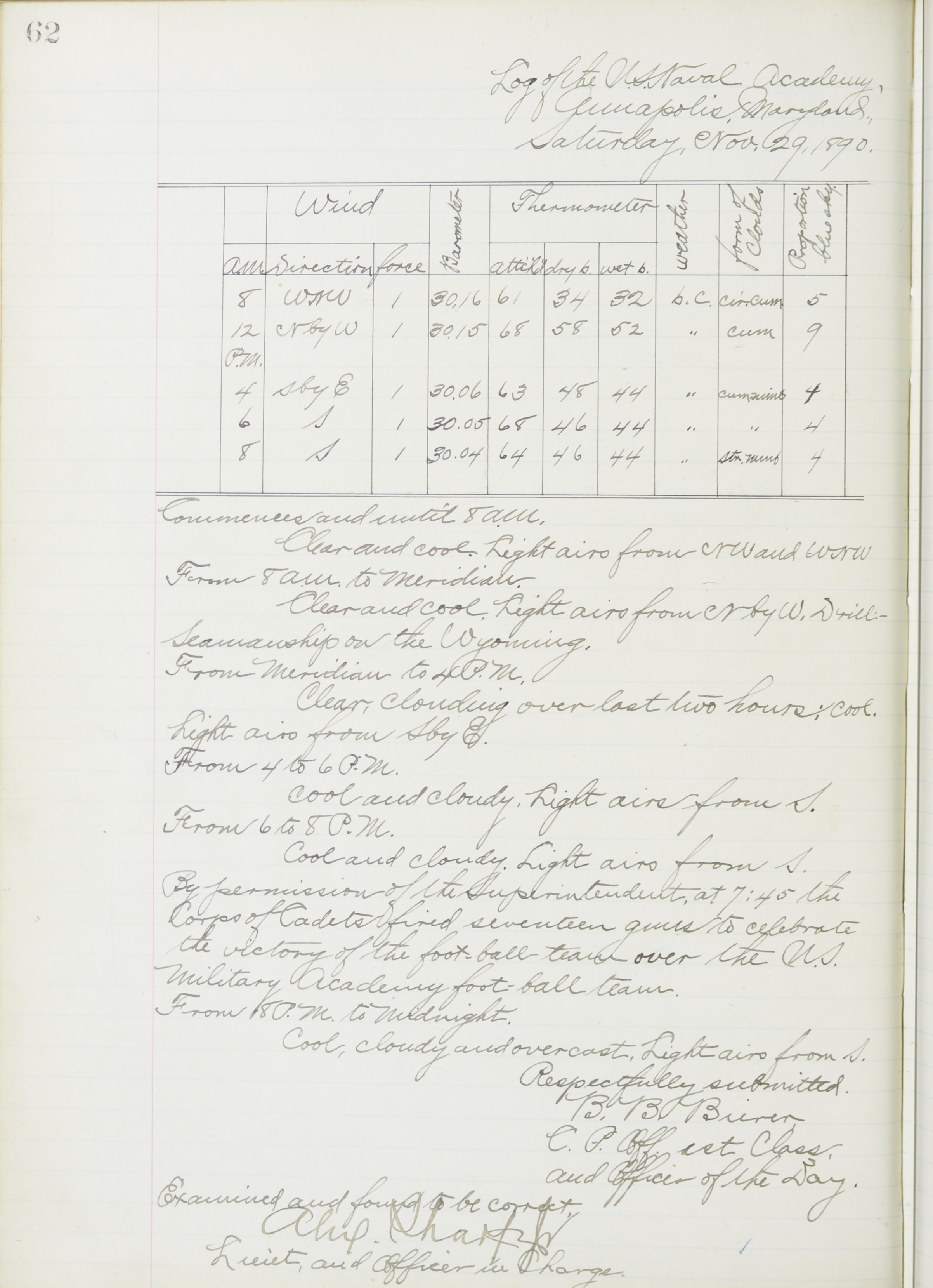 Journal from the Officer of the Day