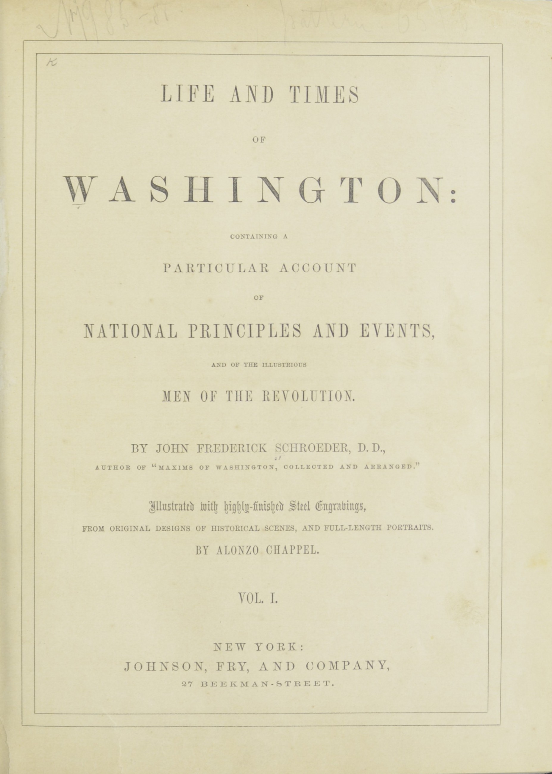 Picture of a book called the "Life and Times of George Washington"