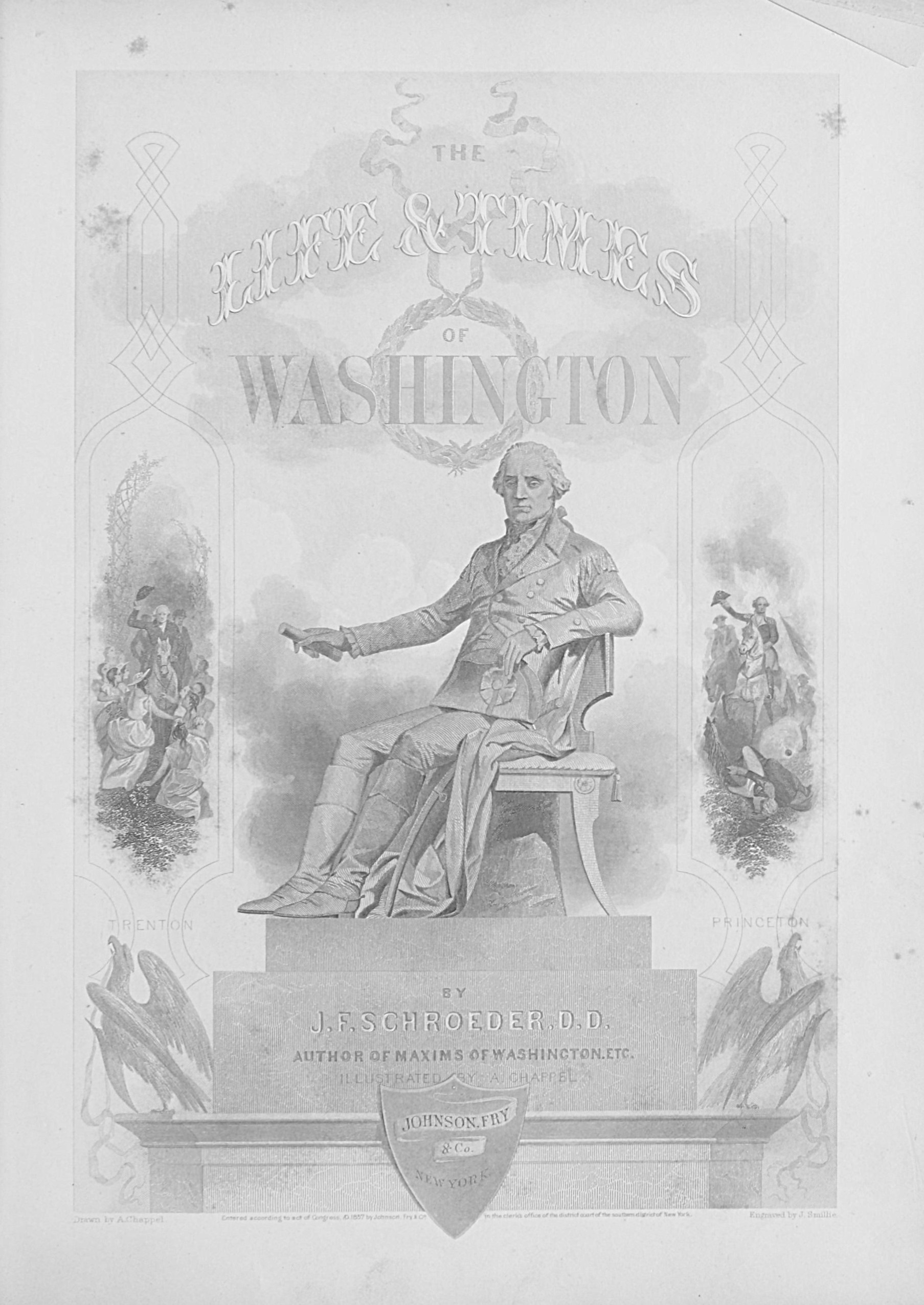Washington sitting on a chair