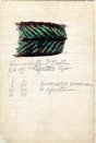 Michelson’s notes and painted depiction of a “Humming Bird Feather in Reflected Light,” from one of his notebooks, circa 1925-1926. [541K]