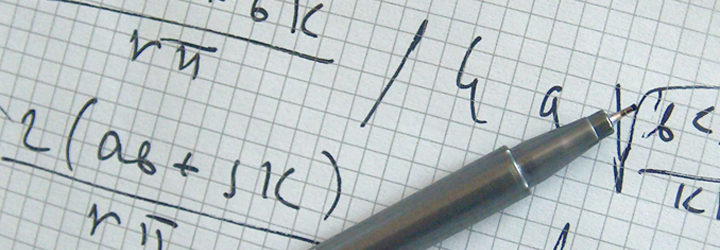 Math formula written on paper photo