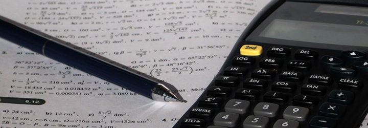 Math calculator and formula photo