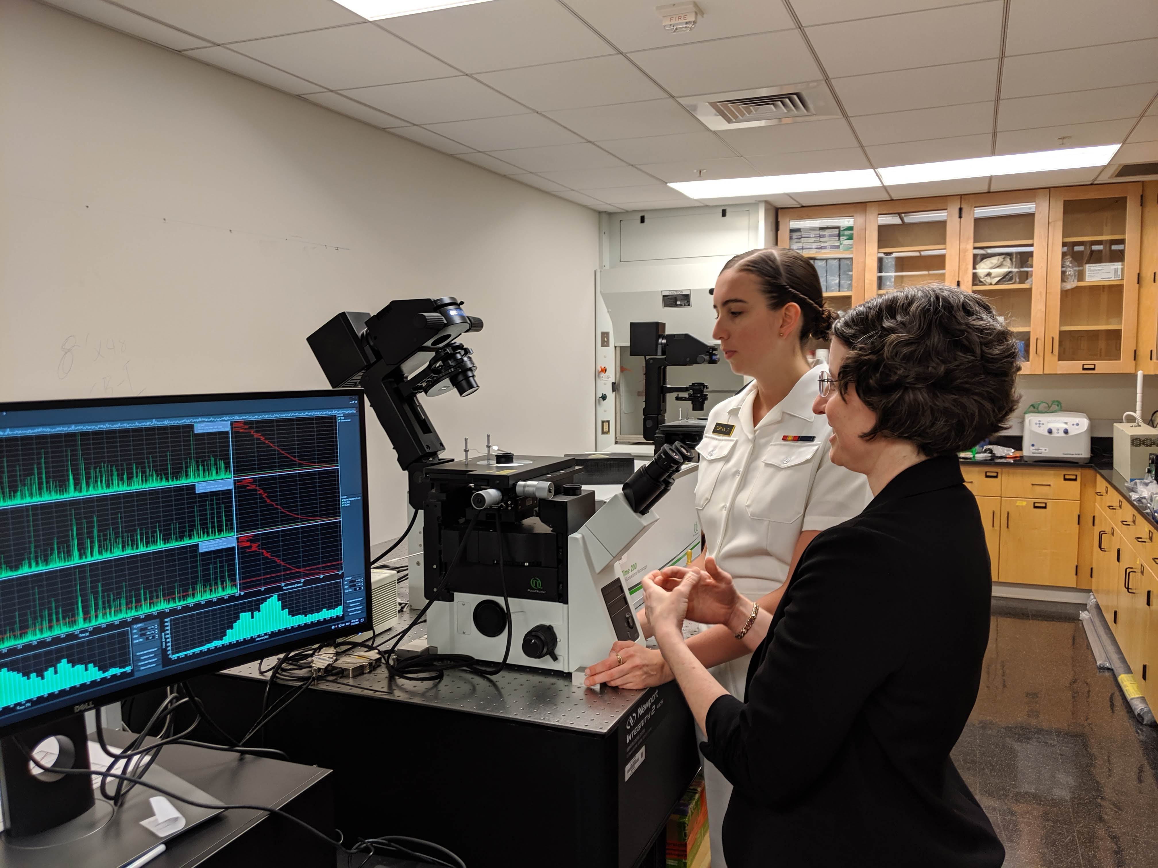 Professor Truex with a student