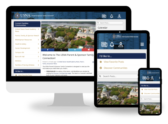 Parents Connection displayed on a monitor, tablet and smartphone